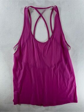 Lululemon tranquil Pink Tank Top racerback keyhole mesh silky smooth fairy 8/10